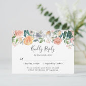 Elegante Secret Garden Botanische Blumenhochzeit RSVP Karte (Stehend Vorderseite)