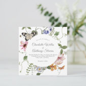 Elegante Secret Garden Delikate Hochzeit der Blume Einladung (Stehend Vorderseite)