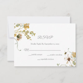 Elegante Secret Garden Delikate Hochzeit der Blume RSVP Karte