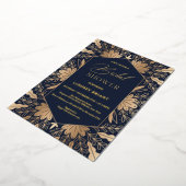 Elegante Seefahrt und Goldfolienskripte Folieneinladung (Gedreht)