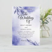 Elegante Seefahrt und lila Hochzeitseinladungen Einladung (Stehend Vorderseite)