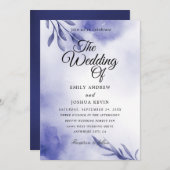 Elegante Seefahrt und lila Hochzeitseinladungen Einladung (Vorne/Hinten)