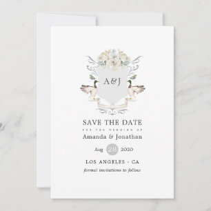 Elegante Seenhochzeit am Wasser mit Mallard Crest Save The Date