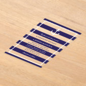 Elegante Seestreifen Anchor Nautical Wedding Acryleinladungen (Ablage )