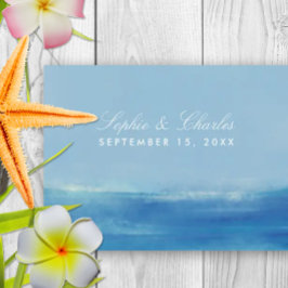 Elegante Seewasserfarbe Save the Date Postkarte