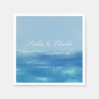 Elegante Seewasserfarbe Save the Date Postkarte