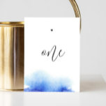 Elegante Segel-Blue-Minimalist-Hochzeit Tischnummer<br><div class="desc">Elegante Aquarellfarbe nautisch blaue minimalistische Skript Hochzeit Tischnummer. Bitte kontaktieren Sie mich,  wenn Sie weitere Informationen benötigen.</div>