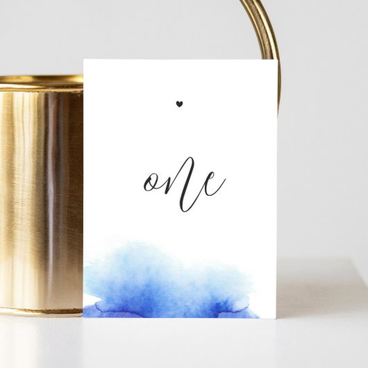 Elegante Segel-Blue-Minimalist-Hochzeit Tischnummer