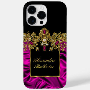 Elegante Seide Reich Rosa Gold schwarz Case-Mate iPhone 14 Pro Max Hülle