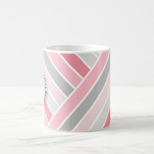Elegante Seine & Hers Monogram Striped Tasse (Mittel)