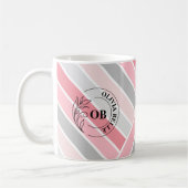 Elegante Seine & Hers Monogram Striped Tasse (Links)