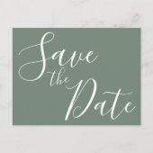 Elegante Seiten Save the Date Postkarten (Vorderseite)