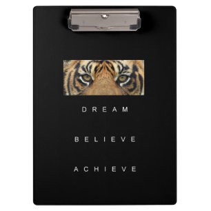 Elegante Selbstverbesserung Zitat Tiger Eyes Moder Klemmbrett