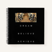 Elegante Selbstverbesserung Zitat Tiger Eyes Moder Notizblock (Vorderseite)