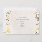 elegante sepia Aquarellmusik-Blume Einladung (Rückseite)