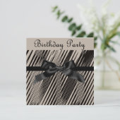 ELEGANTE SEPIA BLACK BOW-PARTY EINLADUNG (Stehend Vorderseite)