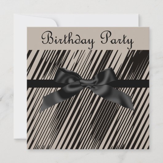 ELEGANTE SEPIA BLACK BOW-PARTY EINLADUNG (Vorderseite)