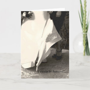 Elegante Sepia Bridesmaid Grußkarte Einladung