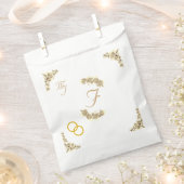 Elegante Sepia Floral Mit Monogramm Wedding Geschenktütchen (Ausgeschnitten)