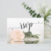 Elegante Sepia Peach Rose Spiegelungen Hochzeit RSVP Karte (Stehend Vorderseite)