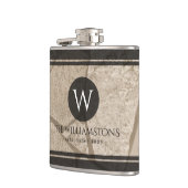 Elegante Sepia Toned Cracked Stones Flachmann (Links)