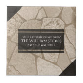 Elegante Sepia Toned Cracked Stones Fliese (Vorderseite)