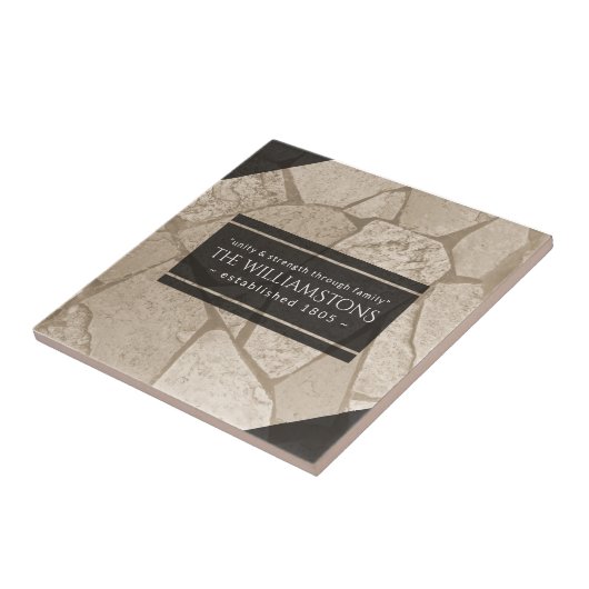 Elegante Sepia Toned Cracked Stones Fliese (Seite)