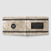 Elegante Sepia Toned Cracked Stones Gästebuch (Voll)