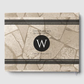 Elegante Sepia Toned Cracked Stones Gästebuch (Rückseite)