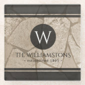 Elegante Sepia Toned Cracked Stones Glasuntersetzer (Vorderseite)