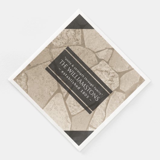 Elegante Sepia Toned Cracked Stones Serviette (Ecke)