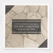 Elegante Sepia Toned Cracked Stones Serviette (Vorderseite)
