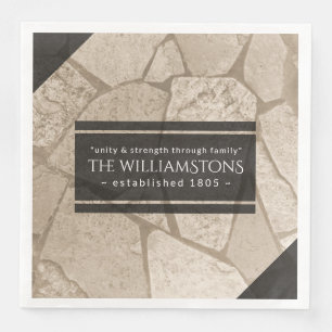 Elegante Sepia Toned Cracked Stones Serviette