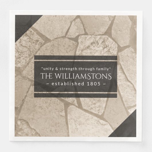 Elegante Sepia Toned Cracked Stones Serviette (Vorderseite)