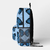 Elegante September Blue Sapphire Butterfly Pattern Bedruckter Rucksack (Rechts)