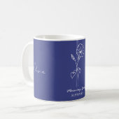 Elegante September Morning Glory Individuelle Name Kaffeetasse (Vorderseite Links)