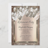 Elegante Sequins Balloons Retirement Inv Einladung (Vorderseite)