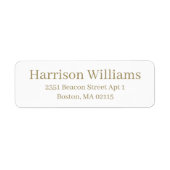 Elegante Serif Custom gold White Rücksendeadresse (Vorne)