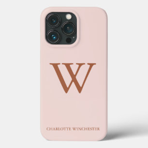 Elegante Serif Monogramm Anfangsname Rosa Rosa Case-Mate iPhone Hülle