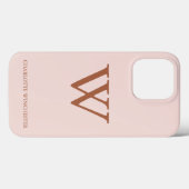Elegante Serif Monogramm Anfangsname Rosa Rosa Case-Mate iPhone Hülle (Rückseite (Horizontal))