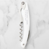 Elegante Serif-Text Hochzeitsname Datum Kellnermesser (Vorderseite)