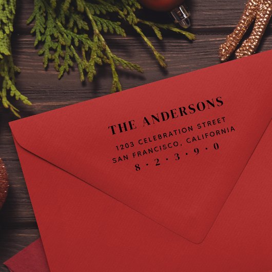 Elegante Serif Typografy Family Rücksendeadresse Permastempel