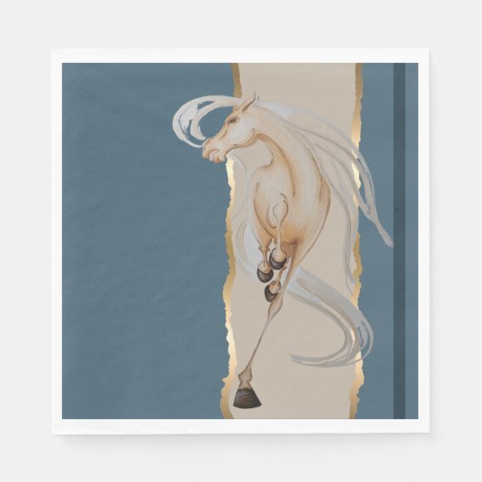 Elegante Serviette mit edlem Pferdemotiv (Vorderseite)
