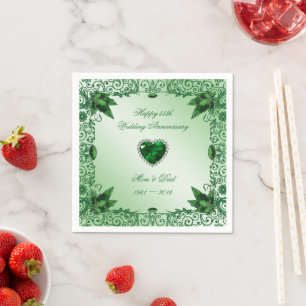 Elegante Servietten zum 55. Hochzeitstag