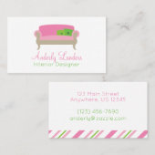 Elegante Settee Sofa Personalisierte Visitenkarten Visitenkarte (Vorne/Hinten)