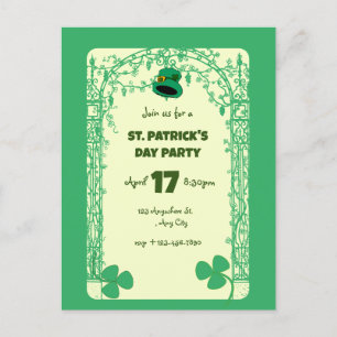 Elegante Shamrock-Dekorationsrahmen St. Patricks D Postkarte