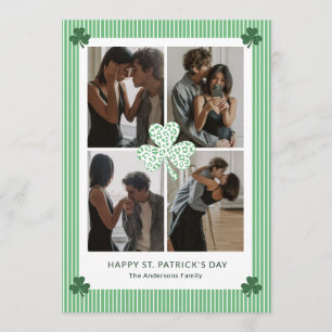 Elegante Shamrock-Streifen St. Patrick's Day Foto Feiertagskarte