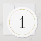 Elegante Shimmer Gold Circle Tischnummer 1 Card (Rückseite)