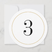 Elegante Shimmer Gold Circle Tischnummer 3 Card (Vorderseite)