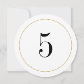 Elegante Shimmer Gold Circle Tischnummer 5 Card (Rückseite)